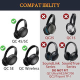 Earpads Replacement For Bose Quietcomfort 45 (Qc45)/Quietcomfort Se (Qc Se)/Quiet Comfort Wireless Over-Ear Headphones, Ear Pads Cushions With Softer Protein Leather - Black