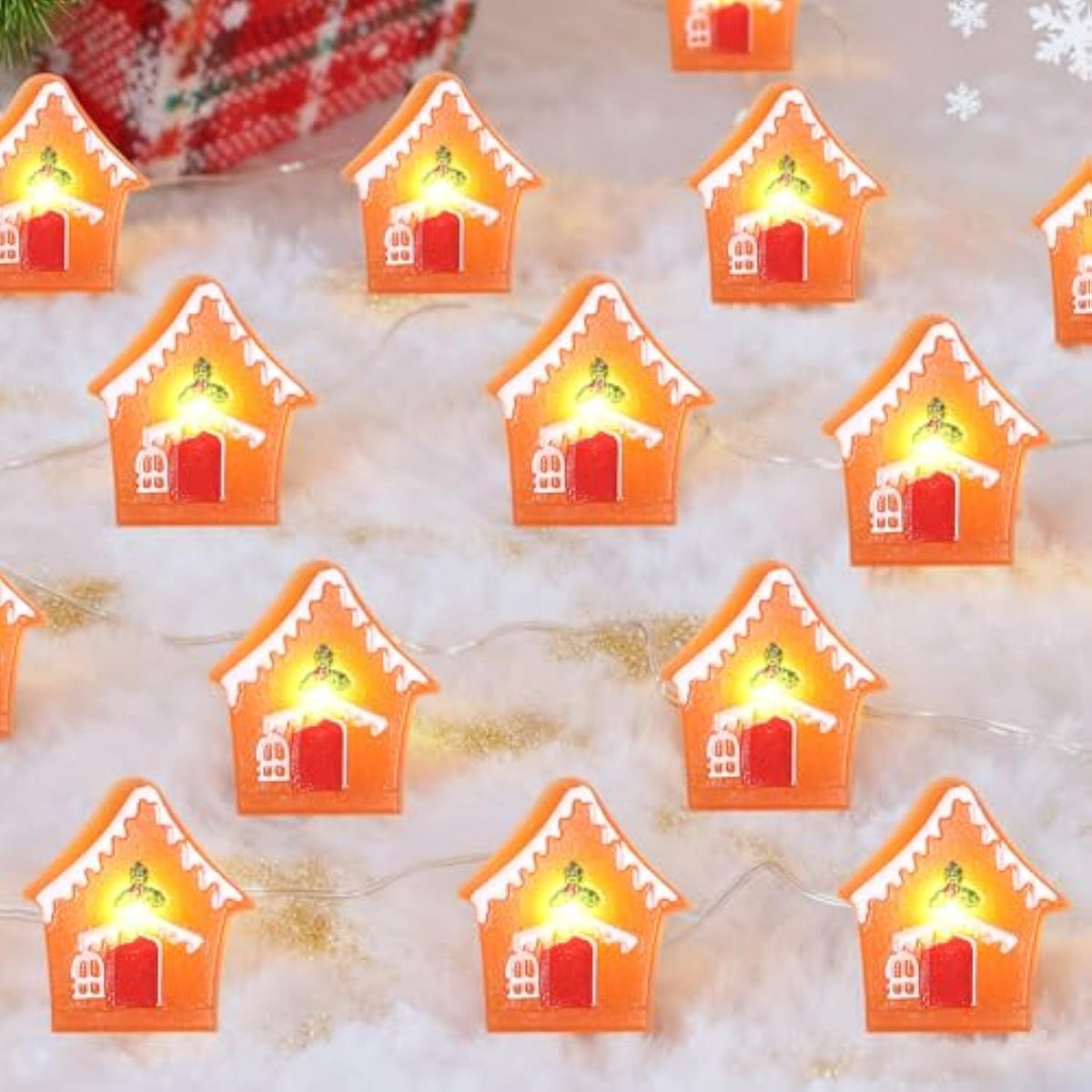 Gingerbread House Christmas Lights Battery Operated - 10Ft 30 Led Fairy String Lights With 6H Timer, Perfect For Home In