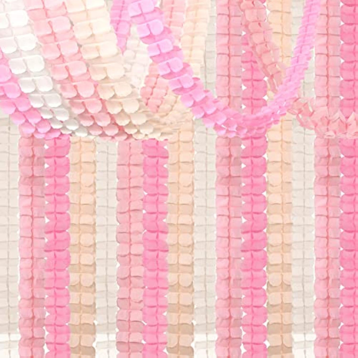 Pink White Peach Streamers Garland 157Ft Four-Leaf Clover Hanging Party Decor