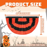 Halloween Bunting Flag 2x4ft Orange Black Stripes with Grommets Pleated Fan Banner Decor