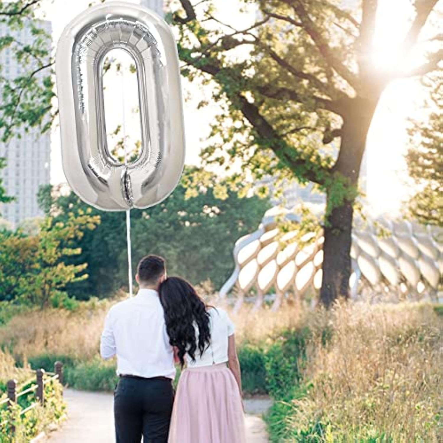 40" Silver Letter O Foil Balloon – Large Helium Mylar Balloon for Birthday & Anniversary Decorations