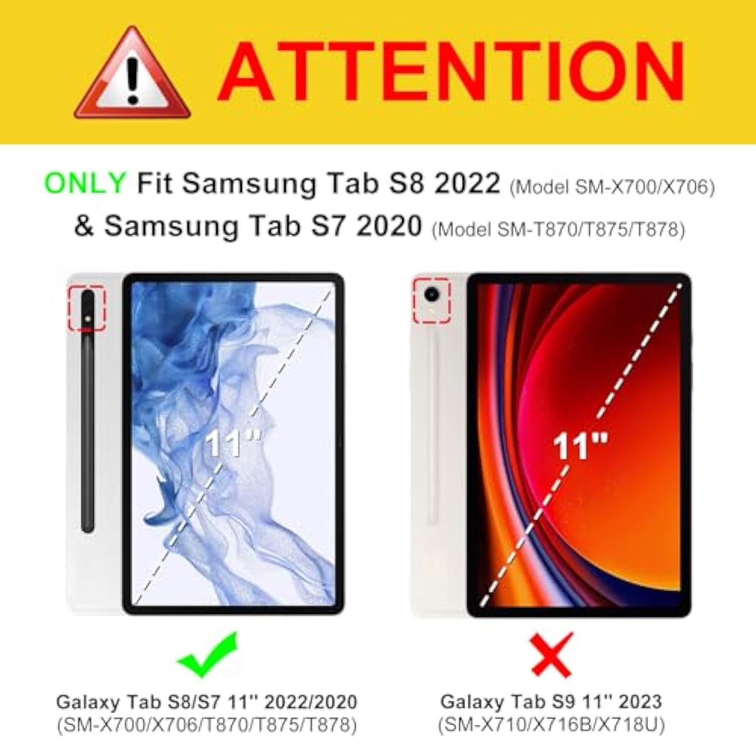 Fintie Case for Samsung Galaxy Tab S8 2022/Tab S7 2020 11 Inch (Model SM-X700/