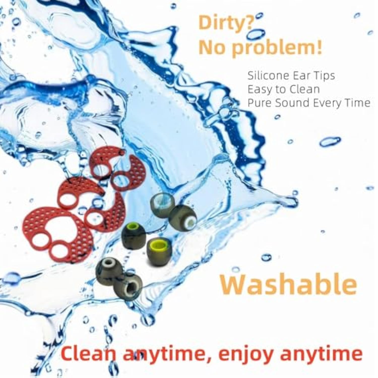 Ear Tips Fins Set For Jaybird X4 X3 X2 Ear Hooks Ear Wing Tips Accessory Pack Ear Hooks Earbuds Soft Silione Washable Eargels 12Pcs In A Box. (Red)