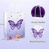 24 Pack Butterfly Gift Bags With Tissue Paper Bags With Handles, 8.7'' Small Gift Bag Party Bags For Kids Birthday, Mothers Day, Bridal Showers, Baby Showers