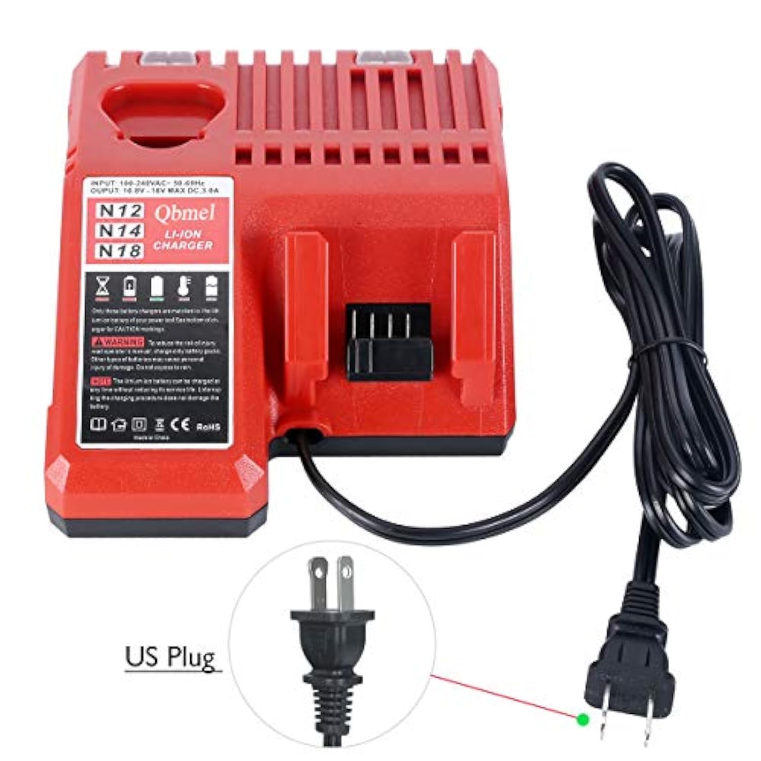 12V & 18V Multi Voltage Lithium Ion Battery Charger Replacement For 48-59-1812 12Volts&18Volts Series Battery