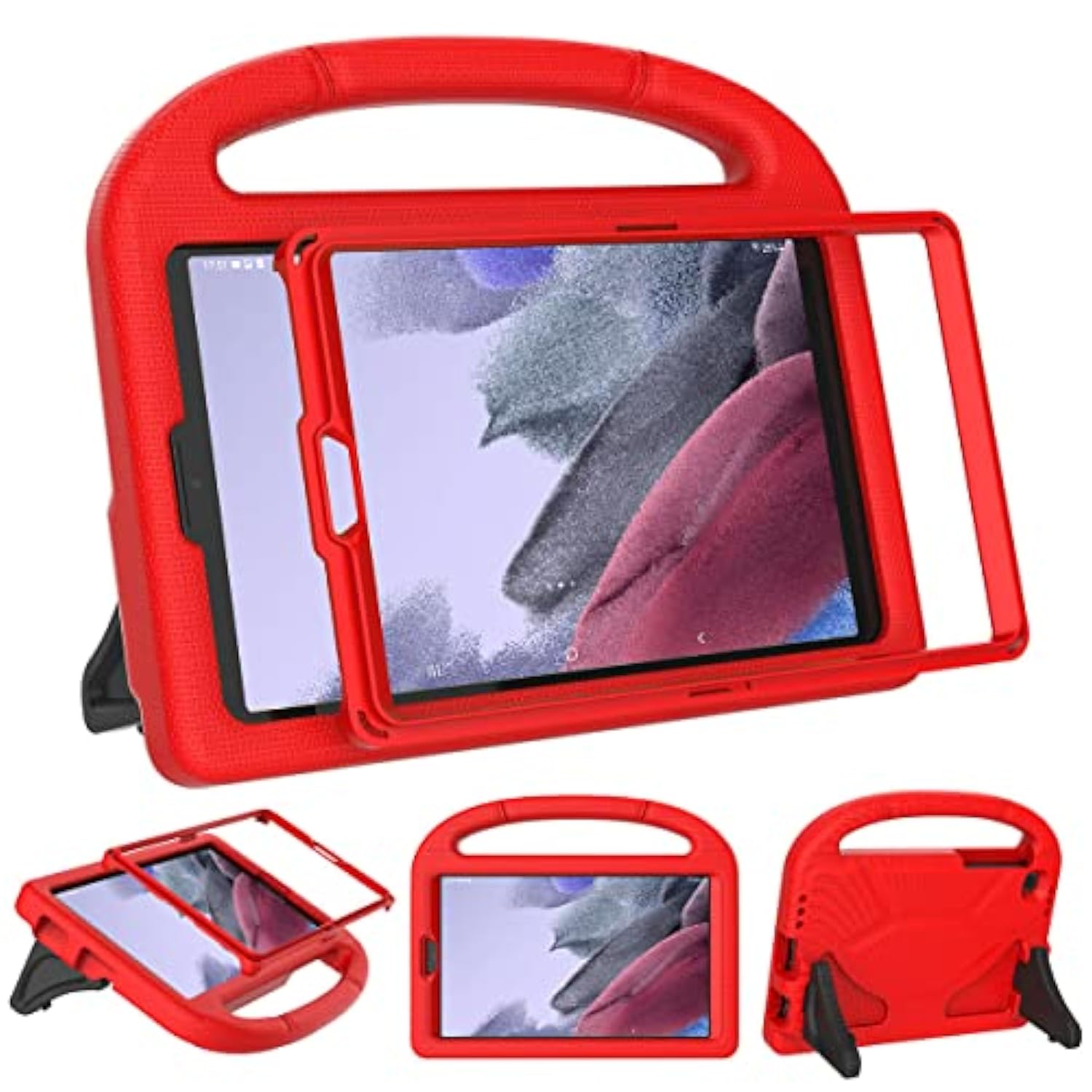 Kids Case For Samsung Galaxy Tab A9 8.7" 2023 / Tab A7 Lite 2021 8.7Inch Tablet,Builtin With Screen Protector, Durable Shockproof Lightweight Handle Stand Protective Cover, Red