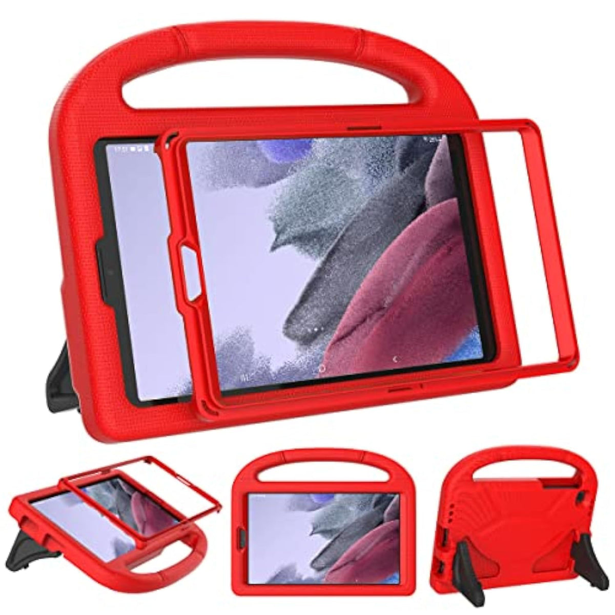 Kids Case For Samsung Galaxy Tab A9 8.7" 2023 / Tab A7 Lite 2021 8.7Inch Tablet,Builtin With Screen Protector, Durable Shockproof Lightweight Handle Stand Protective Cover, Red