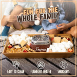 Tabletop Indoor Electric S'Mores Maker - Smores Kit With Marshmallow Roasting Sticks And 4 Trays For Graham Crackers, Chocolate, And Marshmallows - Movie Night Supplies - Brown