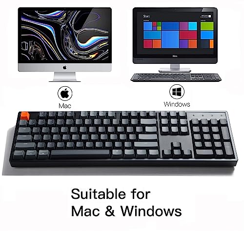 K10 Full Size Wireless Gaming Mechanical Keyboard, 104 Keys Rgb Led Backlight N-Key Rollover With Gateron G Pro Red Switch, Bluetooth/Usb-C Wired Aluminum Frame Keyboard For Mac/Windows