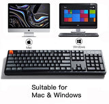 K10 Full Size Wireless Gaming Mechanical Keyboard, 104 Keys Rgb Led Backlight N-Key Rollover With Gateron G Pro Red Switch, Bluetooth/Usb-C Wired Aluminum Frame Keyboard For Mac/Windows