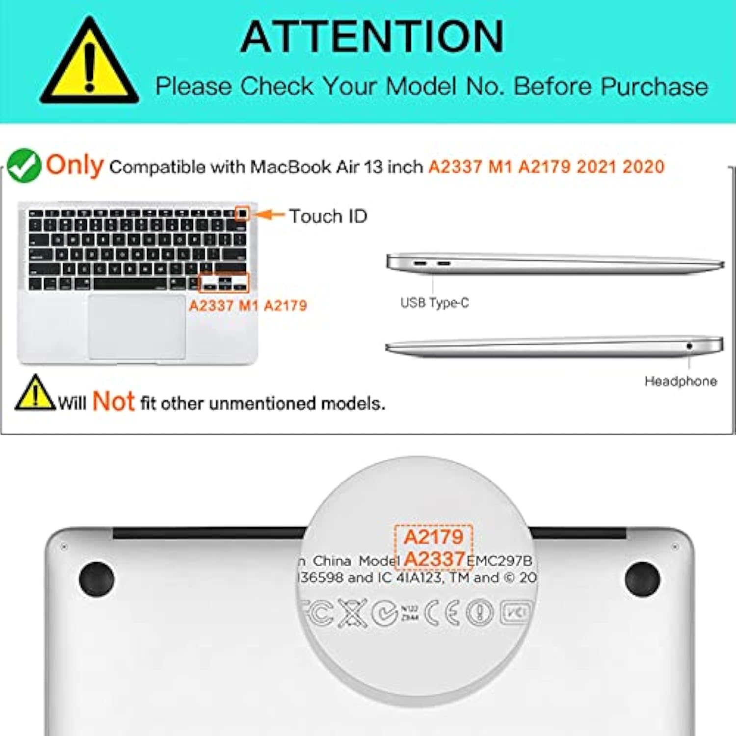 MOSISO Keyboard Cover Compatible with MacBook Air 13 inch 2022 2021 2020 Relea