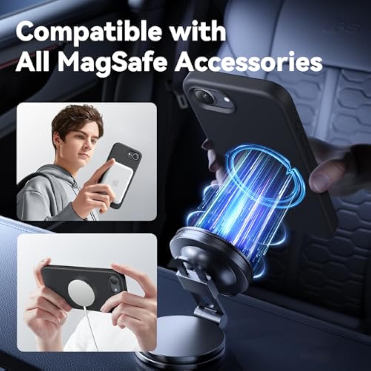For 16E Phone Case Compatible With Magsafe, Magnetic Silicone Iphone 16E Case, Shockproof Military-Grade Protection, 6.1 Inch, Black