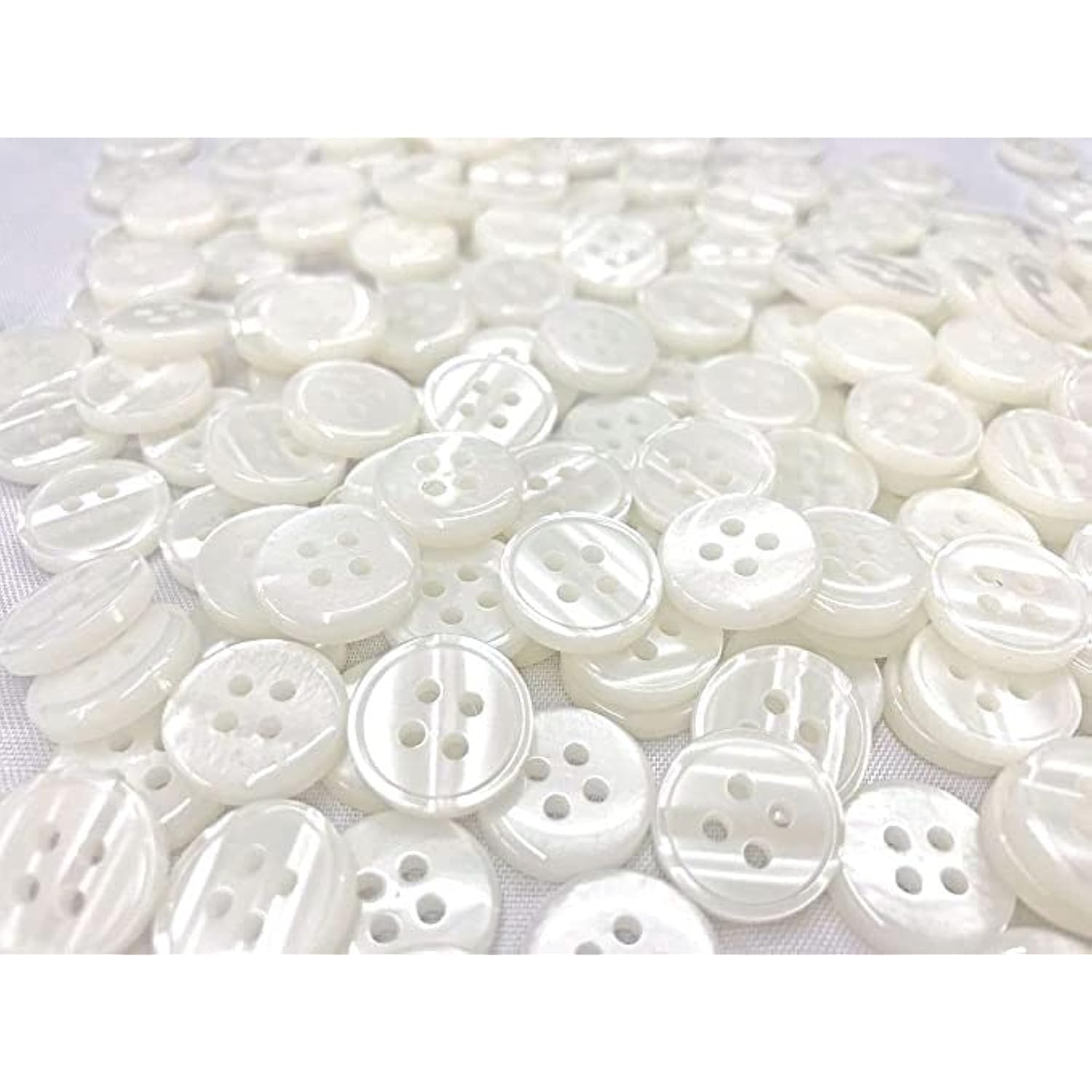 15Mm.(5/8") 4 Holes Off White Color Standard Shirt Buttons Round Flatb