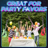 Inflatable Guitar For Kids - (Pack Of 6) 36-Inch Neon Blow Up Guitar Instruments, Party Favors, Giveaways, Dj-Props, Photo-Booth, Birthdays, Rock Star, Rock And Roll Party Decorations