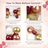 96Pcs Burgundy Birthday Decorations with Banner, Tassels, Pompoms & Balloons