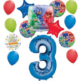 Anagram PJ Masks 3rd Birthday Party Supplies Gekko Owlette Catboy Balloon Bouquet Decorations
