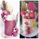 32 Pcs Ball Cake Topper Decorations Mini Balloons Cake Topper Sticks Foam Balls Cake Picks Cake Topper Balls Cake Decorations For Wedding Party Birthday Cake Decorating (Pink Gold)