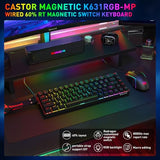 K631 He Rapid Trigger Rgb Gaming Keyboard, 68 Keys Wired Mechanical Keyboard W/Hyper-Fast Actuation, Hall Effect 8K Polling Magnetic Switch, Actuation Point Adjustable, Strap Version