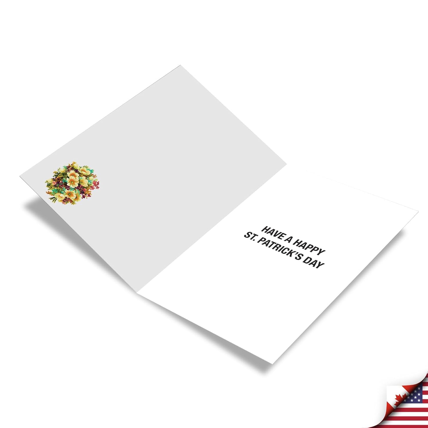 St. Patrick'S Day Greeting Card With 5 X 7 Inch Envelope (1 Card) Flowers For St. Pat'S C3532Spg