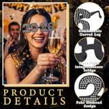 2026 Number Glasses Black Diamond Plastic for New Year Party Photo Props