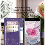 Wallet Case For Iphone Se 2020/Se 2022/Iphone 8/Iphone 7,Women Butterfly Embossed Pu Leather Stand Card Slots Wrist Strap Flip Folio Cover For Iphone 6/6S/7/8/Se 2Nd/Se 3Rd Gen (Purple)