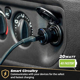 Scosche CPDC20 PowerVolt 20-Watt Certified USB Type-C Fast Car Charger with Power Delivery 3.0 for All USB-C Devices (Pack of 2)