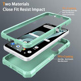 For Cricket Icon 6 Phone Case/At&T Verge Case With Tempered Glass Screen Protector,Slim Soft Silicone Full-Body Protective Cover (Cricket Icon 6, Green)