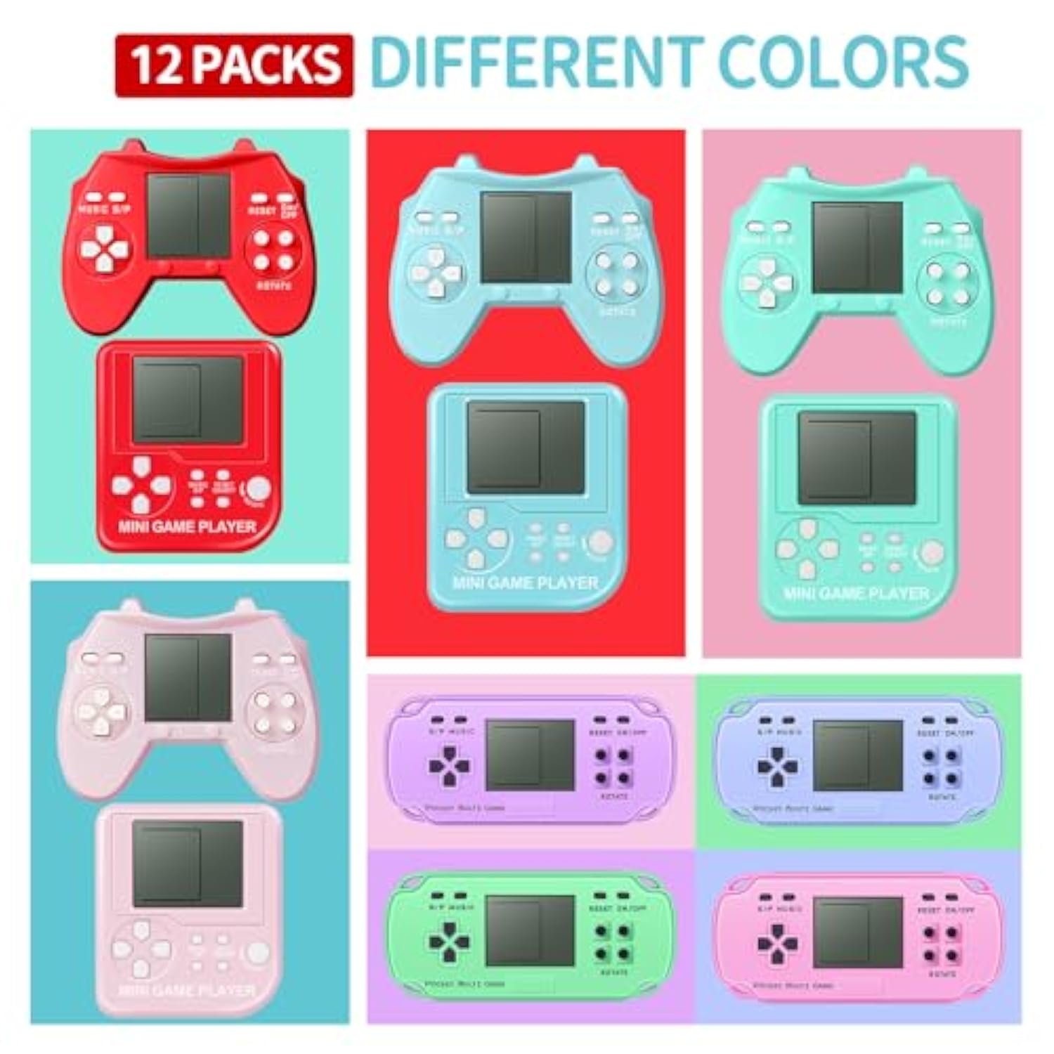 12Pcs Video Game Birthday Party Favors For Kids, Video Game Console Keychain For Boys Girls Birthday Supplies Classroom Prizes