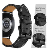Galaxy Watch 5 Pro Bands 45Mm, Galaxy Watch 7/6/4 Classic Band 46Mm 43Mm 42Mm, Samsung Galaxy Watch 6/5/4/Acitve 2 Bands 44Mm 40Mm, 20Mm Leather Wristband Replacement Strap Men, Black+Brown