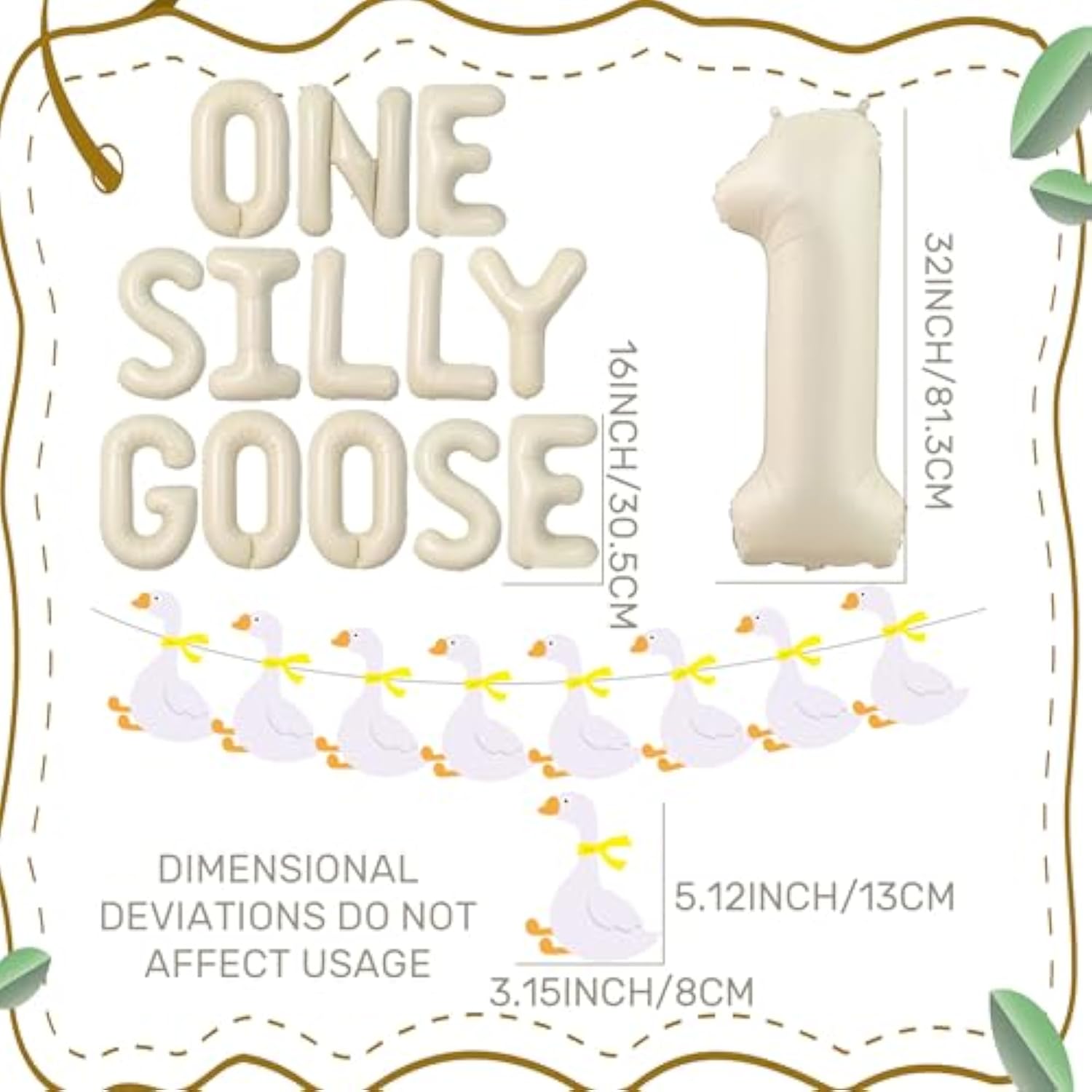 One Silly Goose 1St Birthday Balloons Banner Party Decorations Silly Goose Banner Balloons For Girls Boys Baby Shower Goose Theme Garland First Birthday Decor Party Supplies