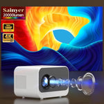 Mini Projector, 20000Lm 4K Projector With Wifi Bluetooth Native 1080P, Fhd 1080P Hifi Portable Outdoor Movie Projector Max 300”|Zoom 50%|, Tv Stick/Hdmi/Usb/Av/Ps4/Ps5/Laptop/Smartphone/Tablet Support