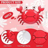 48 Pcs Crab Paper Plates Red Cartoon Crab Shape Disposable Plates 9 Inch Summer Ocean Party Tableware For Birthday Holiday Table Decor Supplies