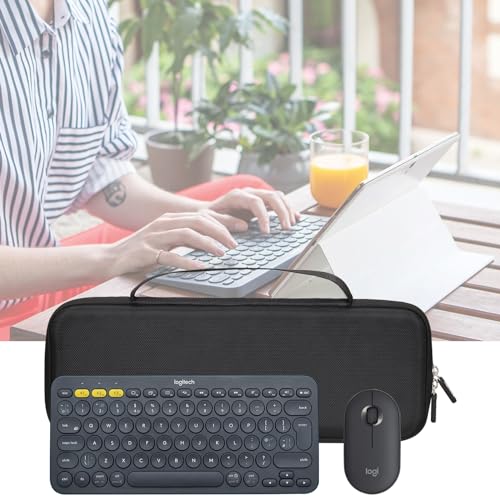 Keyboard Case Compatible With Logitech Pebble 2 Combo/Pebble Keys 2 K380S Bluetooth Keyboard And M350 I345 Mouse-Black (Case Only)