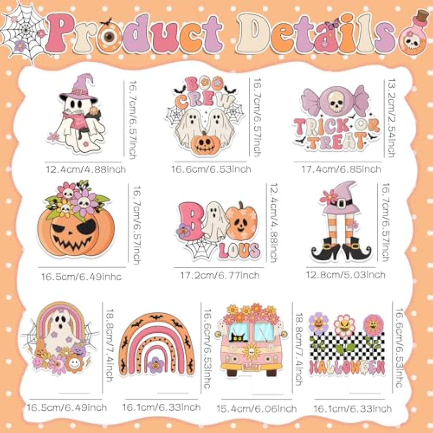 Retro Halloween Party Decorations with Happy Halloween Banner, Swirls & Pumpkin