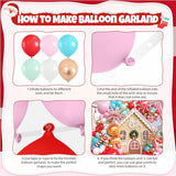 Christmas Balloon Arch Kit, Gingerbread Man Balloon Garland Kit, Red Pastel Green Pink Teal Blue Balloons Christmas Foil Balloons Candy Cane Star for Xmas Birthday New Year Party Decorations