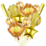 12Pcs Softball Party Balloons - Glove, Bat & Confetti Balloons for Sports Theme