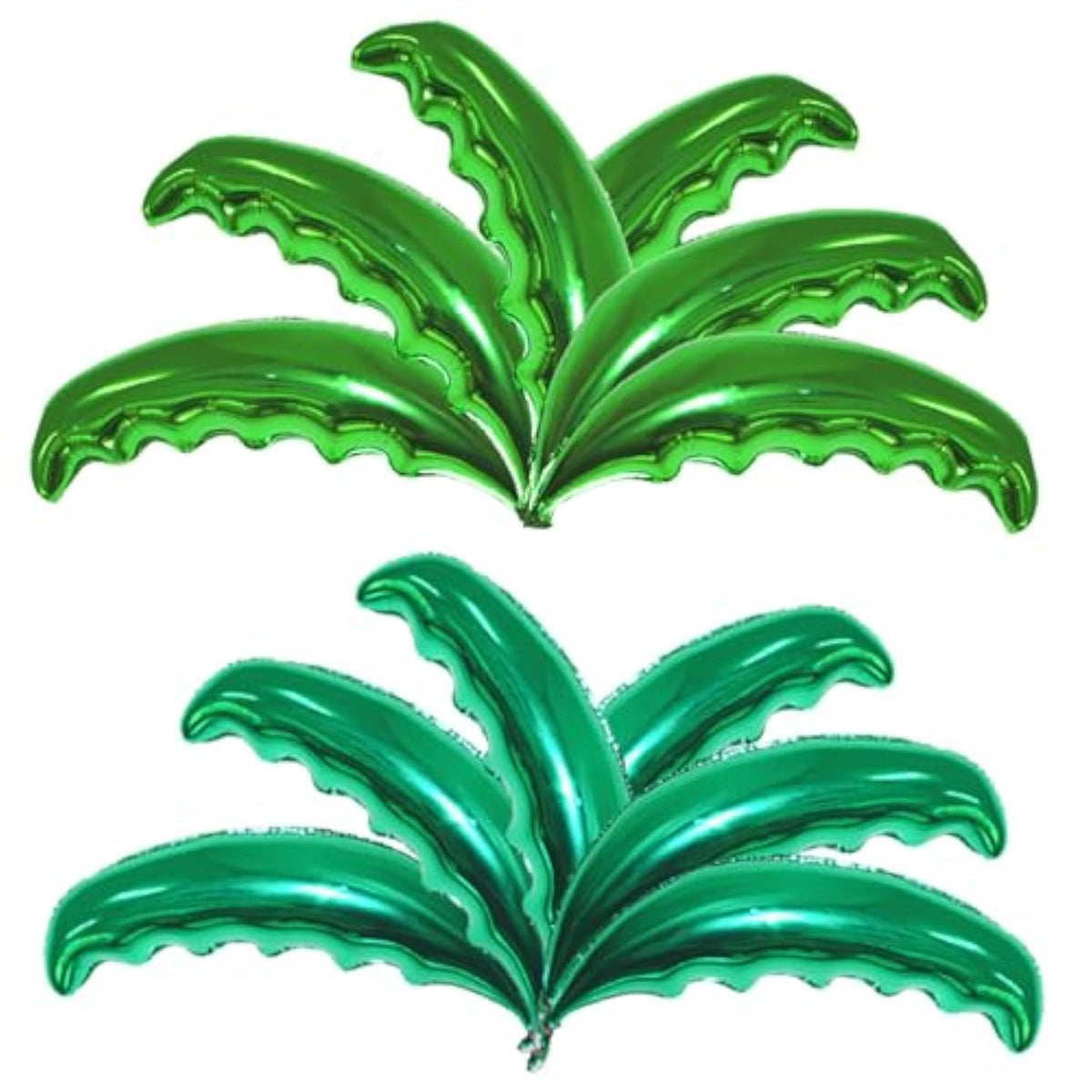 12 Pieces Large Palm Tree Leaves Balloons, Green Foil Mylar Coconut Tree Leaves Balloons For Birthday Baby Shower Decorations Hawaiian Luau Aloha Tropical Summer Beach Party Supplies