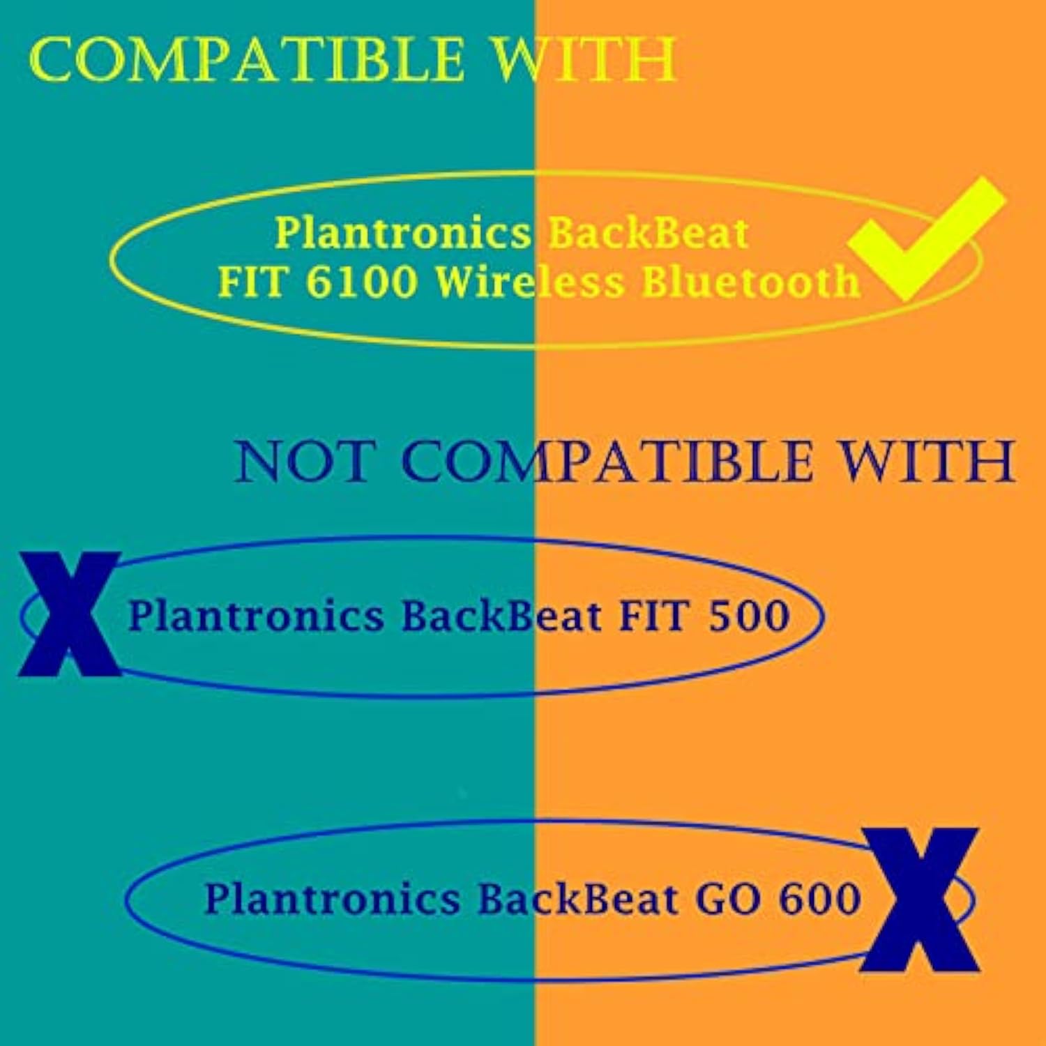 Fit6100 Ear Pads Ear Cushions Replacement Compatible With Plantronics Backbeat Fit 6100 Wireless Bluetooth Headphone Protein Leather Earpads