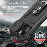 Iphone 15 Shockproof Case With HD Screen Protector Military Grade Black