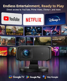 [1500Ansi/ Google Tv] Smart Projector With Wifi And Bluetooth, Portable Outdoor Projector 4K Support, Auto Focus & Keystone, Built-In Apps, Indoor Home Theater With 360° Rotatable Stand