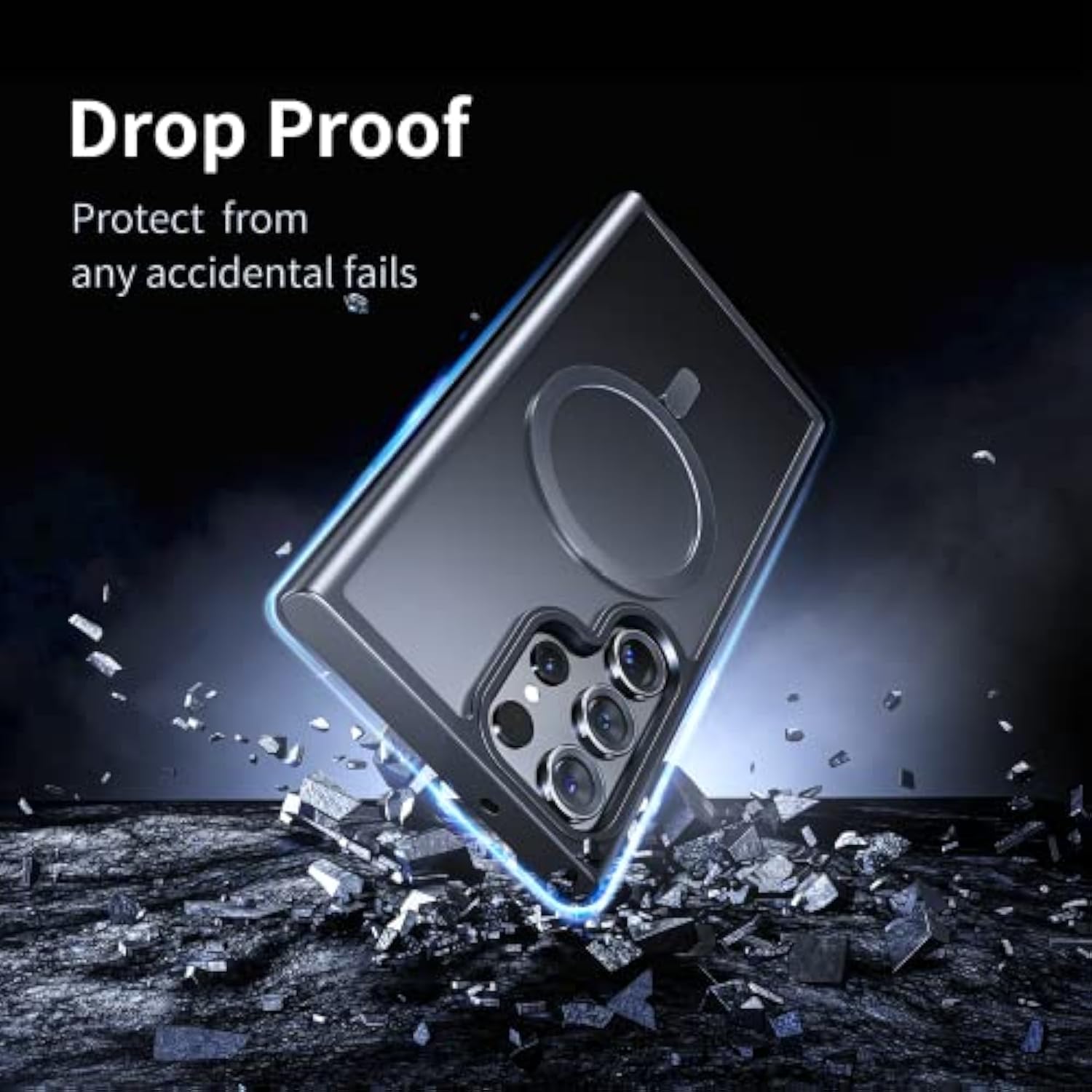 For Samsung Galaxy S23 Ultra Mag Safe Case,Slim Shockproof Protective Cover With Magnetic,Frosted Hard Back Soft Silicone Tpu Bumper Phone Case Compatible Galaxy S23 Ultra 6.8Inch,Matte Black