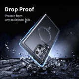 For Samsung Galaxy S23 Ultra Mag Safe Case,Slim Shockproof Protective Cover With Magnetic,Frosted Hard Back Soft Silicone Tpu Bumper Phone Case Compatible Galaxy S23 Ultra 6.8Inch,Matte Black