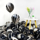 50Pcs Black Marble Balloons 12 Inch Latex Party Decorations for Birthday Wedding Halloween
