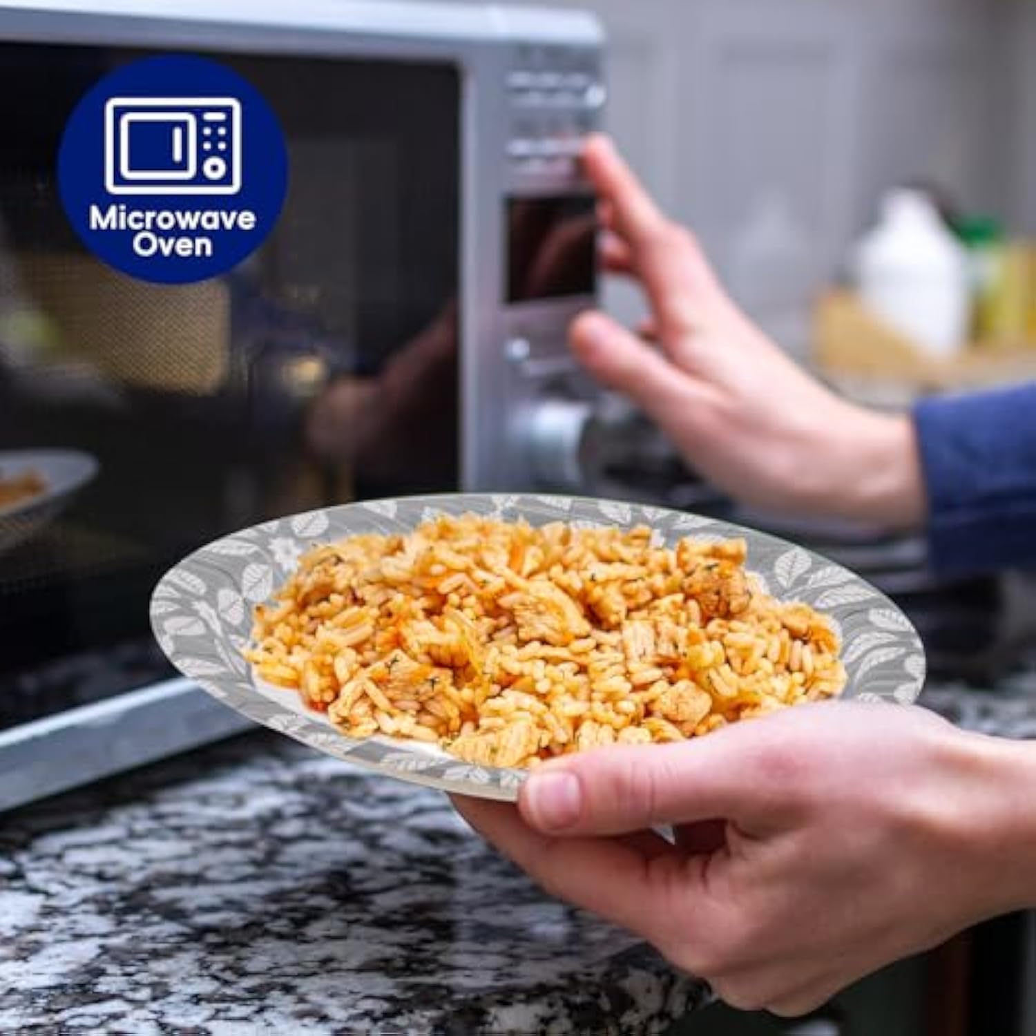 10 Inch 140 Pack Disposable Paper Plates,Soak Proof, Cut Proof, Heavy Duty Printed Paper Plates For Everyday Use