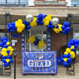 35pcs Yellow & Blue Balloons, 12" with Confetti, for Kids Birthday, Baby Shower Decor