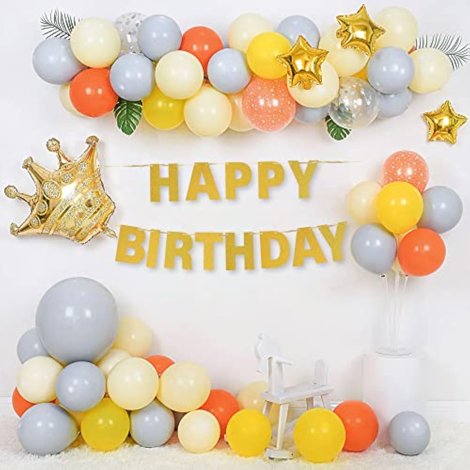 DIY Gold Glitter Banner Kit with Customizable Letters for Party and Graduation Decor