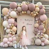 Dusty Pink Beige Balloon Arch Kit: Double Stuffed Boho Party Garland