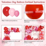 170Pcs Valentines Day Balloons Arch Garland Kit, Pink Red Valentines Day Party Decorations, Boxes With Letters Xoxo Love Stars Foil Balloon For Women Girls Valentine'S Wedding Engagement