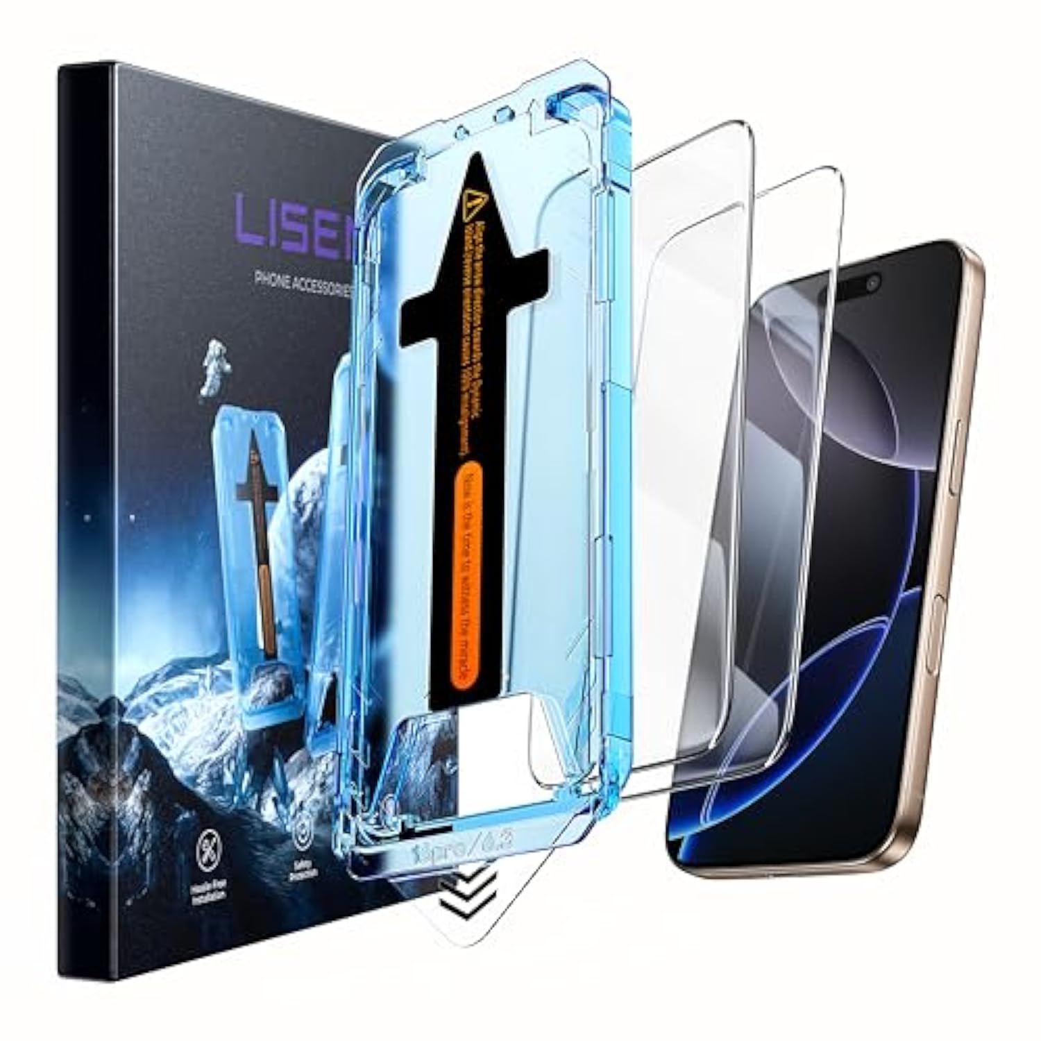 2 Pack 9H+ Glass For Iphone 16 Pro Screen Protector, Military Grade Shatterproof Full Edge Coverage, Hd Bubble Free Easy Installation Tempered Glass For Iphone 16 Pro (6.3 Inch)