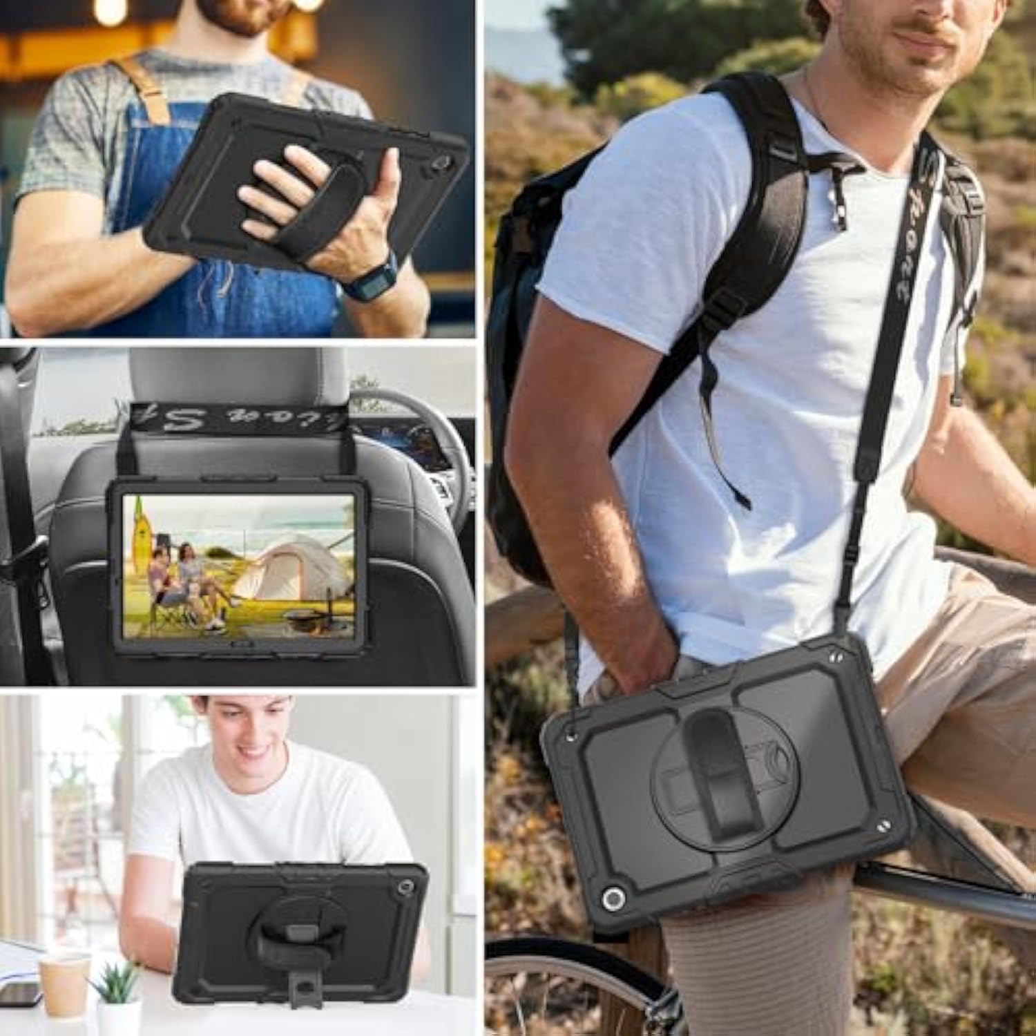 Case For Samsung Galaxy Tab A9+ Plus 11 Inch, Protective With Screen Protector/Hand Strap/Pen Holder, Sturdy Shockproof For Samsung A9 Plus Tablet Case Smx210 Smx216 Smx218 Black